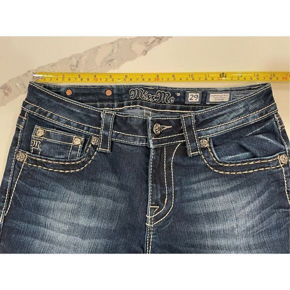 Miss Me Winter Cross Signature Rise Skinny Jeans Dark Wash Sz 29 - Picture 4 of 8